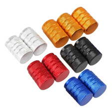 4x Alu Ventilkappen Rot/Gold